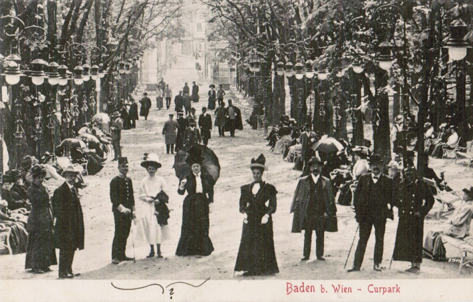 Feine Gesellschaft im Kurpark © Stadtarchiv Baden